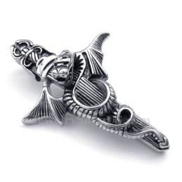 Halskette Mit Schwertanhänger Aus Titan Mit Flugsaurier (Kostenlose Kette)