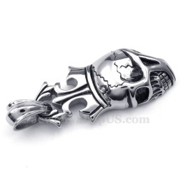 Halskette Mit Totenkopf-Anhänger Aus Titan Mit Kaiserkrone (Inklusive Kette)