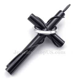 Titan-Kreuzringe-Anhänger-Halskette Für Paare (Kostenlose Kette) (Ein Paar)