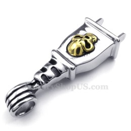 Halskette Mit Titan-Steckeranhänger Mit Totenkopfmotiv (Kostenlose Kette)