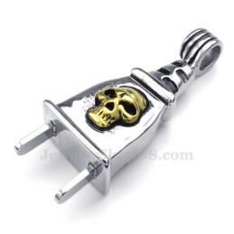 Halskette Mit Titan-Steckeranhänger Mit Totenkopfmotiv (Kostenlose Kette)