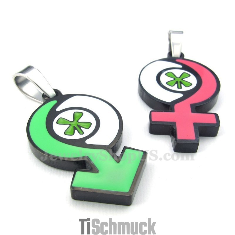 Halskette Mit Titan-Symbolanhänger Für Jungen Und Mädchen (Kostenlose Kette) (Ein Paar)