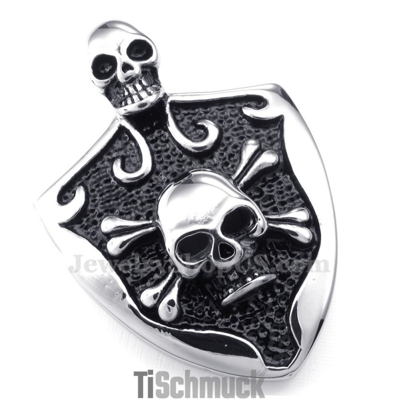 Halskette Mit Totenkopf-Anhänger Aus Titan (Kostenlose Kette) Halskette Mit Totenkopf-Anhänger Aus Titan (Kostenlose Kette)