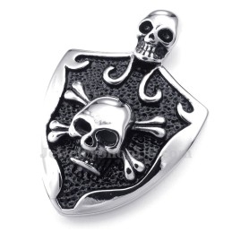 Halskette Mit Totenkopf-Anhänger Aus Titan (Kostenlose Kette)