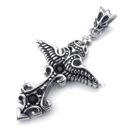 Halskette Mit Titan-Anhänger Und Schwarzem Zirkonia (Kostenlose Kette)