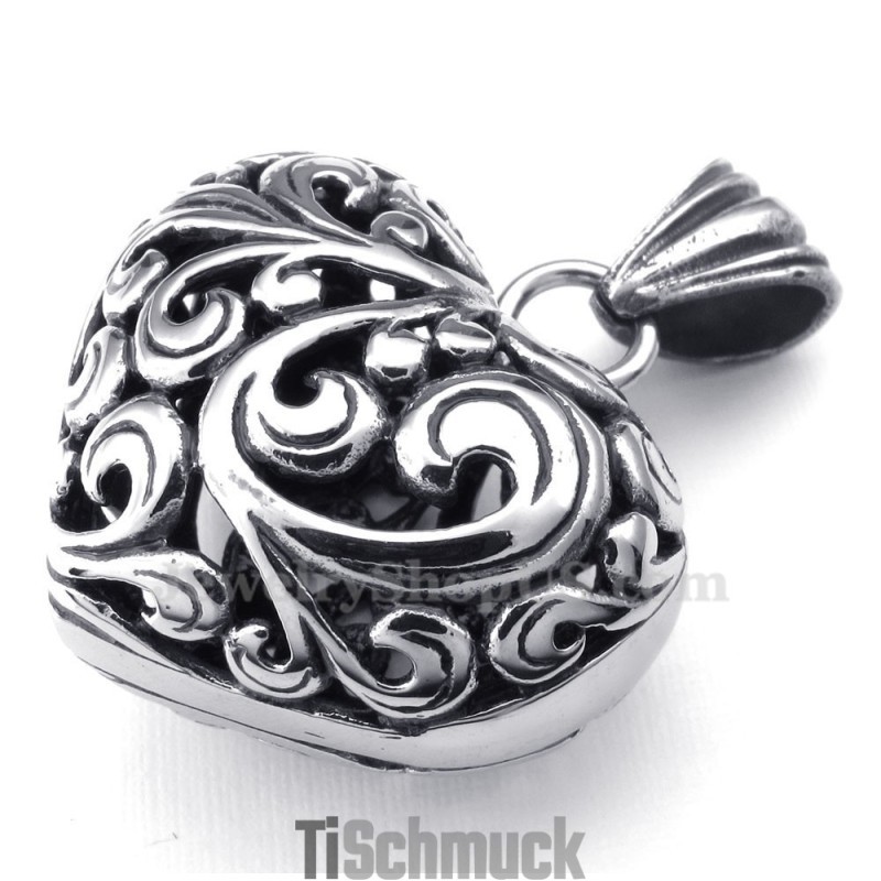 Halskette Mit Anhänger Aus Titan Mit Hohlen Herzen (Kostenlose Kette) Halskette Mit Anhänger Aus Titan Mit Hohlen Herzen (Kostenlose Kette)