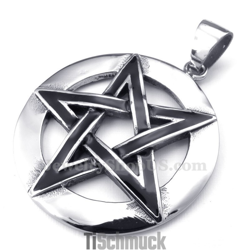Halskette Mit Fünfzackigem Sternanhänger Aus Titan (Kostenlose Kette) Halskette Mit Fünfzackigem Sternanhänger Aus Titan (Kostenlose Kette)