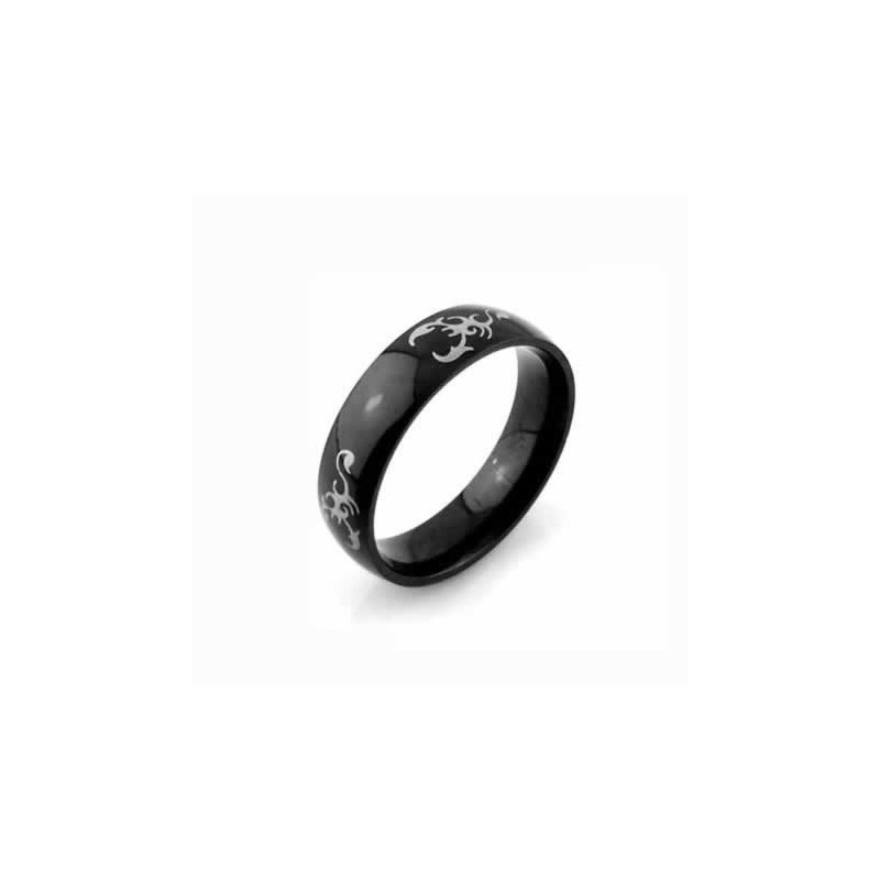 Scorpion King Herrenring Aus Schwarzem Titan, 6 Mm