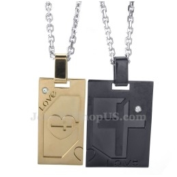 Titan-Kreuz-Anhänger-Halskette Für Paare (Kostenlose Kette) (Ein Paar)