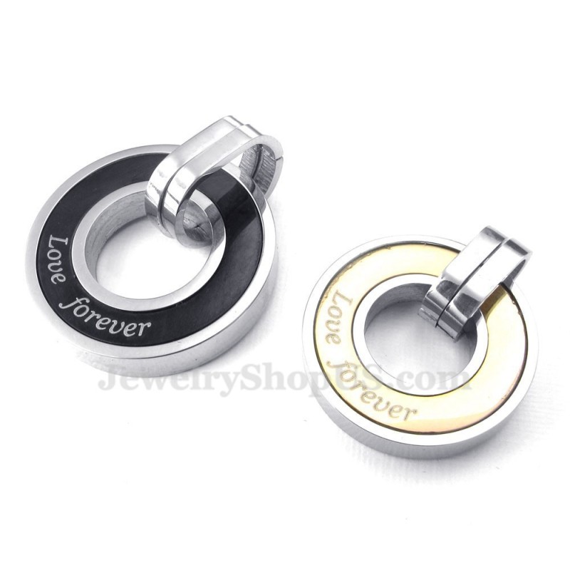 Titan-Kreise-Anhänger-Halskette Für Paare (Kostenlose Kette) (Ein Paar)