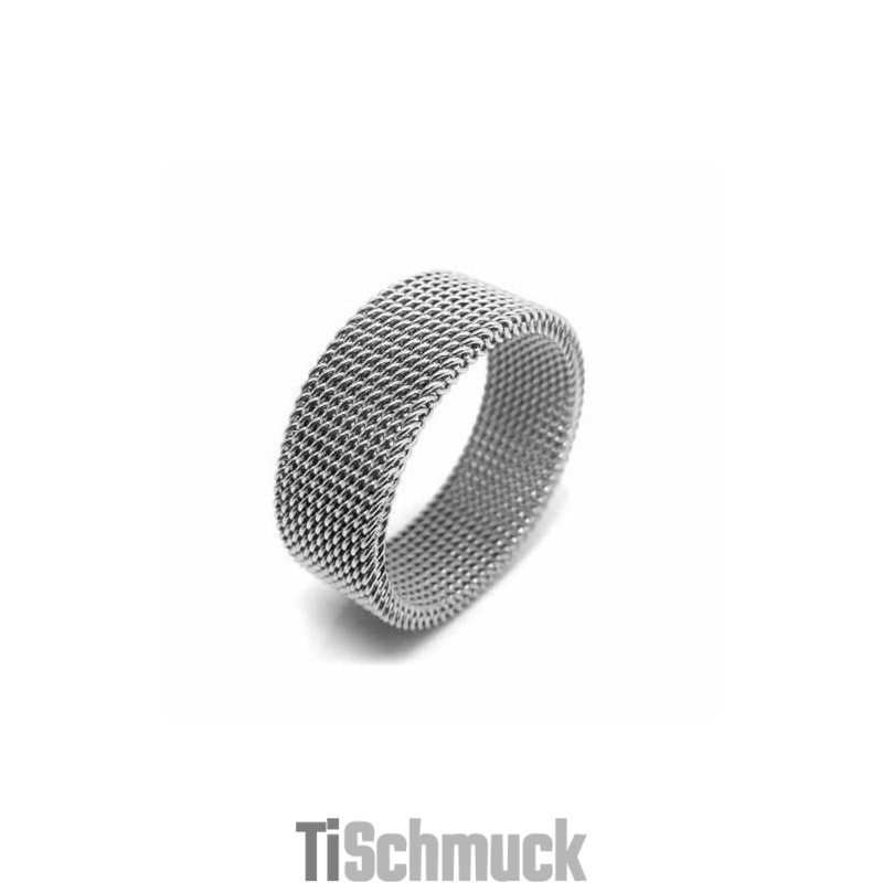 Meshed Unisex 8Mm Titanring