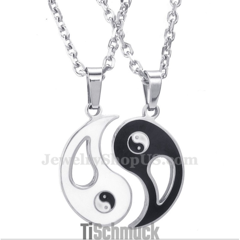 Titan-Halskette Mit Tai-Chi-Anhänger Für Paare (Kostenlose Kette) (Ein Paar) Titan-Halskette Mit Tai-Chi-Anhänger Für Paare (Kostenlose Kette) (Ein Paar)