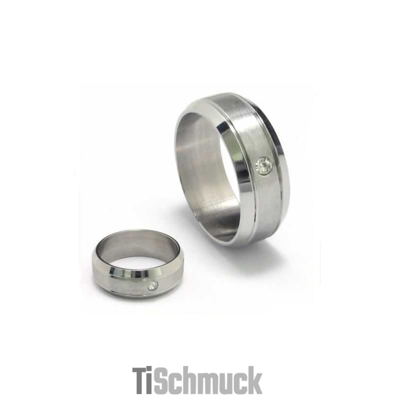 8 Mm Diamant-Unisex-Bandring Aus Titan