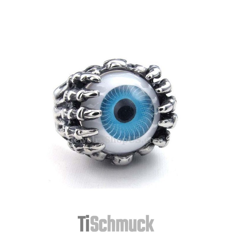 Titanring Mit Blauem Auge