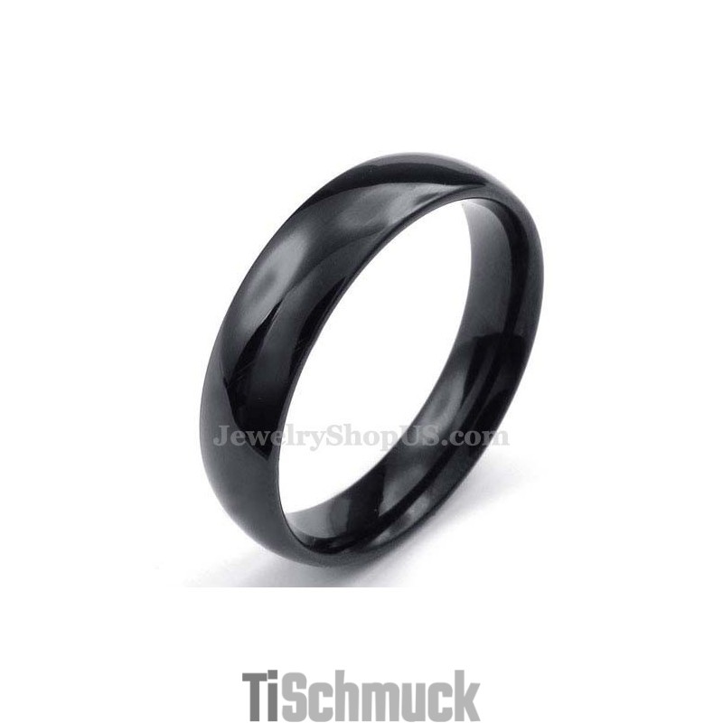 5 Mm Glatter Schwarzer Titanring