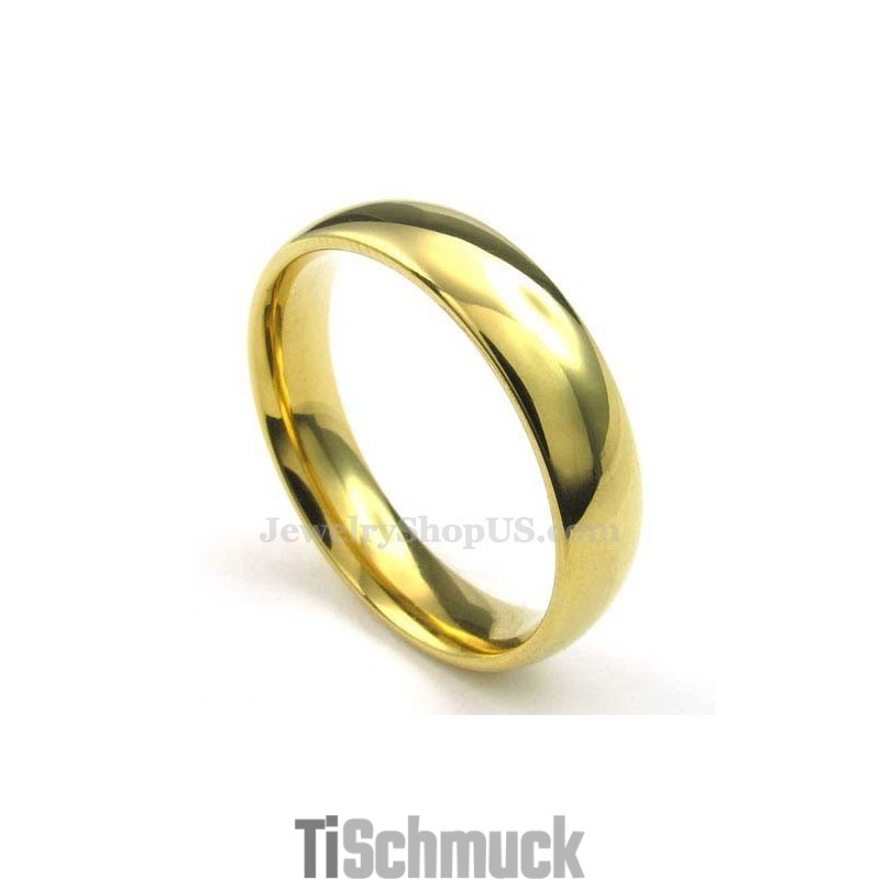 5 Mm Runder Gold-Titan-Ring
