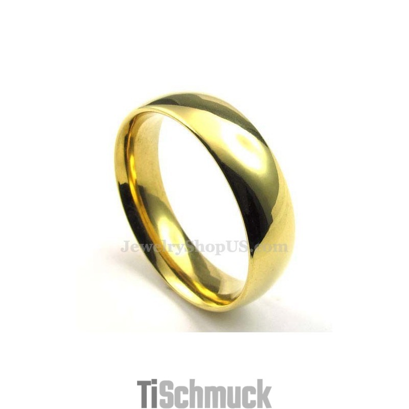 6 Mm Runder Gold-Titan-Ring 6 Mm Runder Gold-Titan-Ring