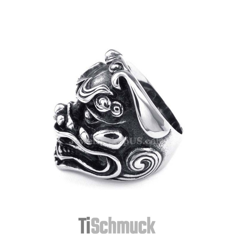 Löwenkopfring Aus Titan
