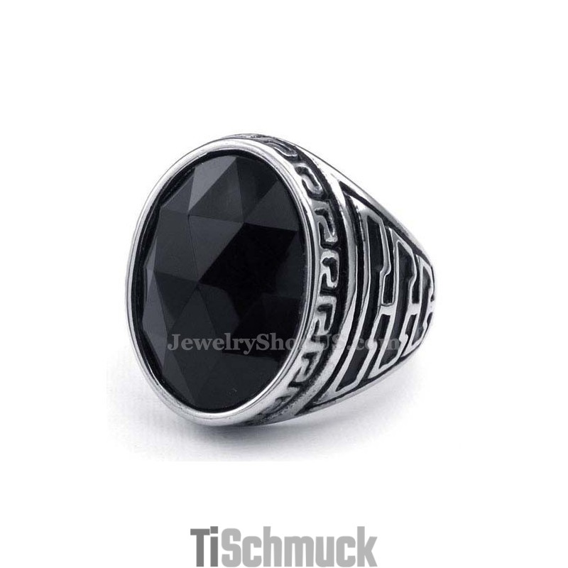 Herren Titanring Mit Schwarzem Zirkon Herren Titanring Mit Schwarzem Zirkon