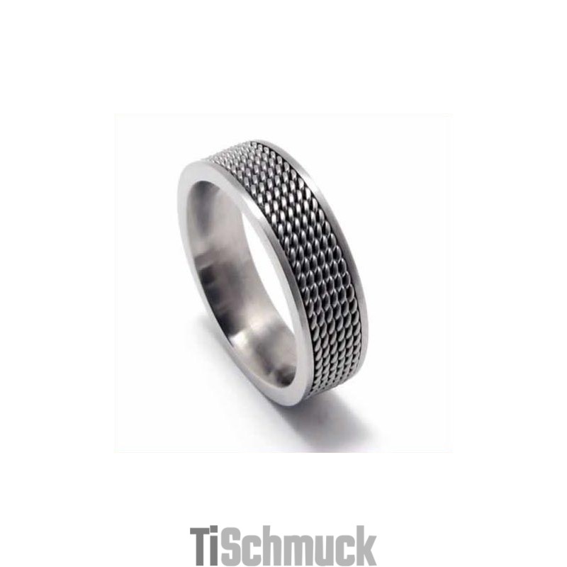Meshed Herrenring Aus Titan, 8 Mm