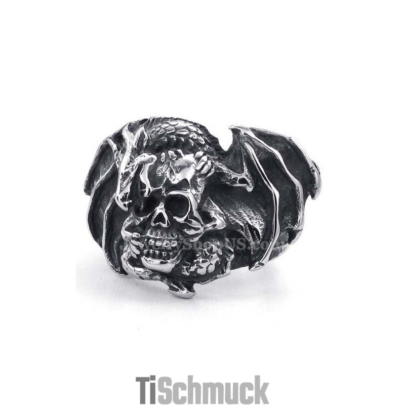 Totenkopfring Aus Titan