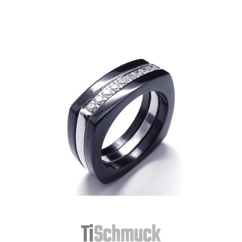 8 Mm Diamant-Unisex-Bandring Aus Titan
