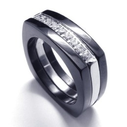 8 Mm Diamant-Unisex-Bandring Aus Titan