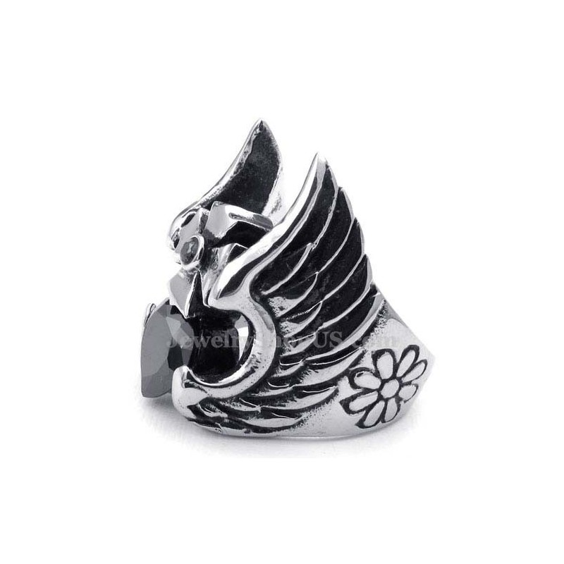 Titan-Kreuzfederring Mit Schwarzem Zirkon