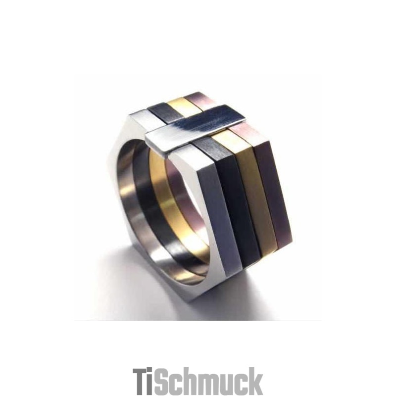 Sechseckiger Farbiger 11-Mm-Titanring Sechseckiger Farbiger 11-Mm-Titanring