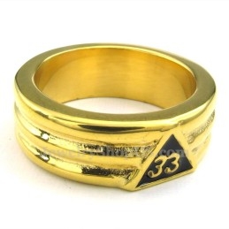 Freimaurerring Aus Goldenem Titan
