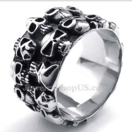 Runder Totenkopfring Aus Titan