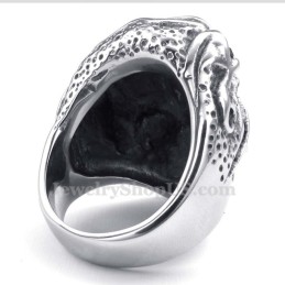 Titan-Totenkopfring Mit Blauem Zirkon