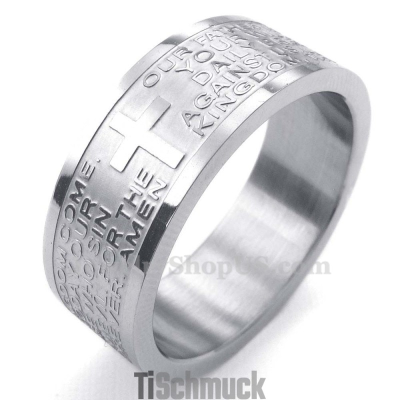 Titanring Mit Totenkopf Und Englischer Aufschrift Titanring Mit Totenkopf Und Englischer Aufschrift