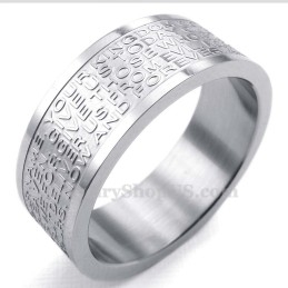 Titanring Mit Totenkopf Und Englischer Aufschrift