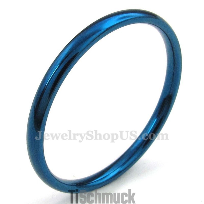 2 Mm Runder Blauer Titanring 2 Mm Runder Blauer Titanring