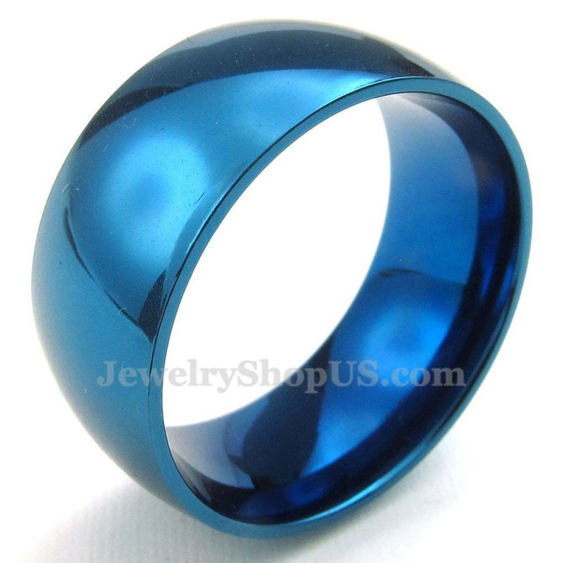 10 Mm Runder Blauer Titanring