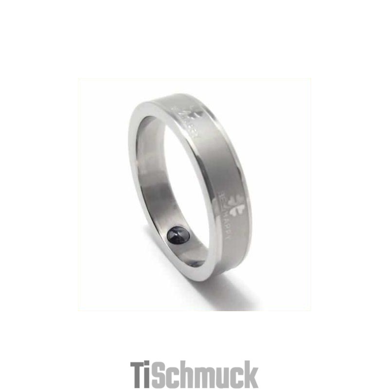 Vierblättriges Kleeblatt, 5 Mm, Titanring Vierblättriges Kleeblatt, 5 Mm, Titanring