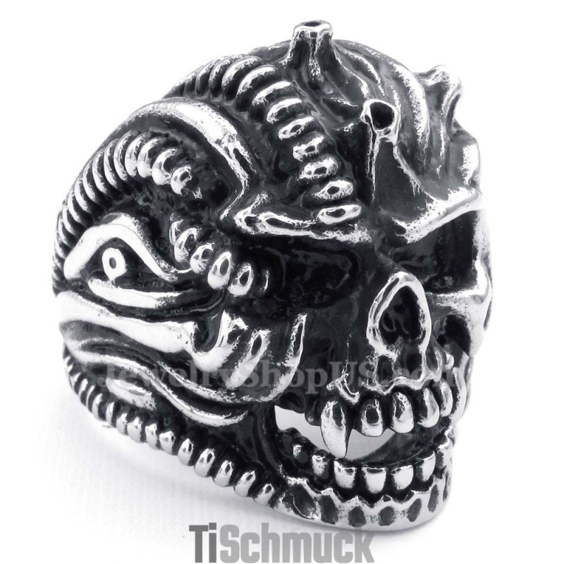 Totenkopfring Aus Titan