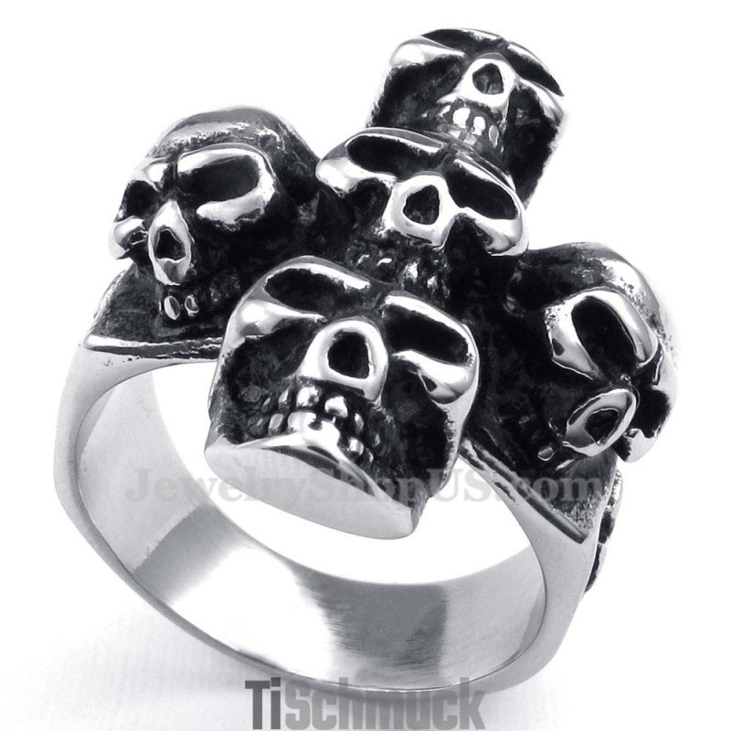 Totenkopfring Aus Titan