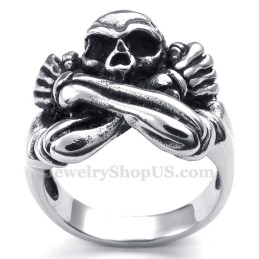 Totenkopfring Aus Titan