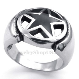 Titanring Mit Fünfzackigem Stern