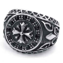 Titanring Mit Schwarzem Strass