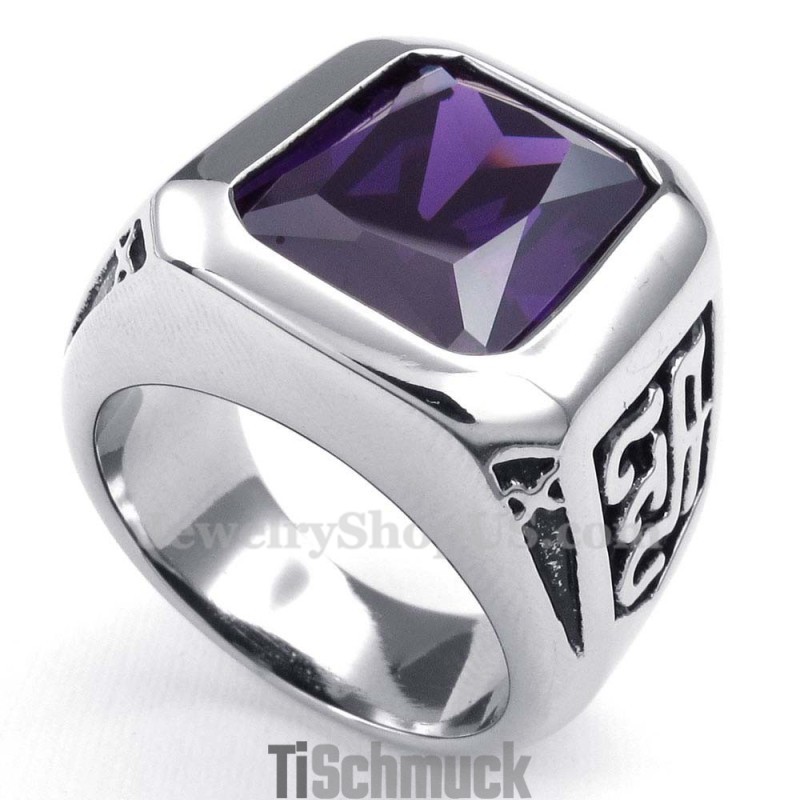 Titanring Mit Lila Zirkon Titanring Mit Lila Zirkon