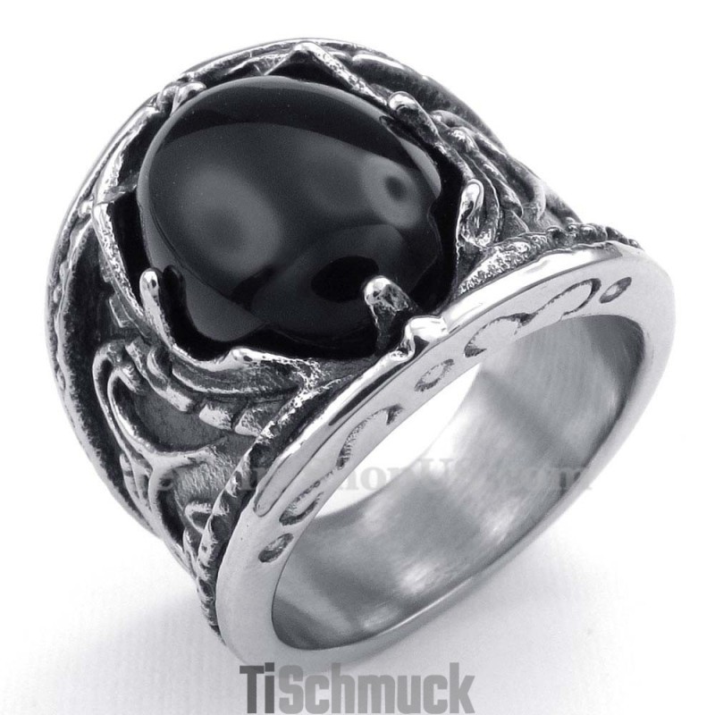 Titanring Mit Schwarzem Zirkon Titanring Mit Schwarzem Zirkon