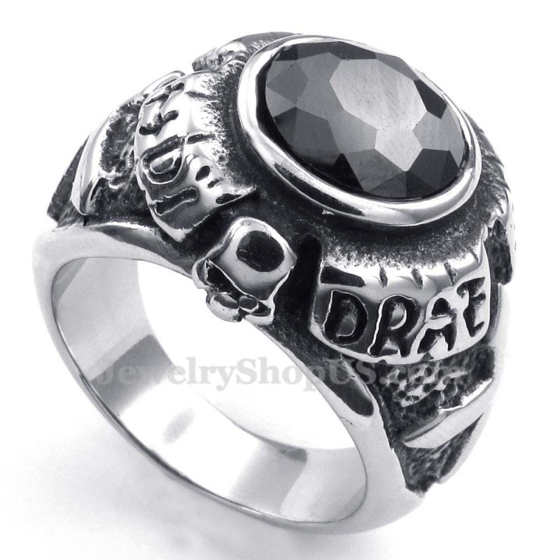 Titanring Mit Schwarzem Zirkon