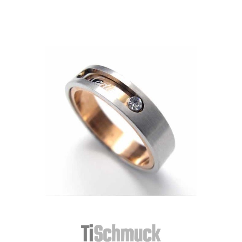 5 Mm Court-Band-Ring Aus Titan Mit Diamanteneinlage 5 Mm Court-Band-Ring Aus Titan Mit Diamanteneinlage