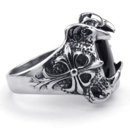 Titanring Mit Schwarzer Achateinlage