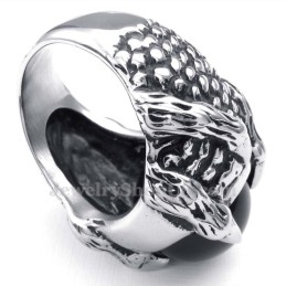 Titanring Mit Schwarzer Achateinlage