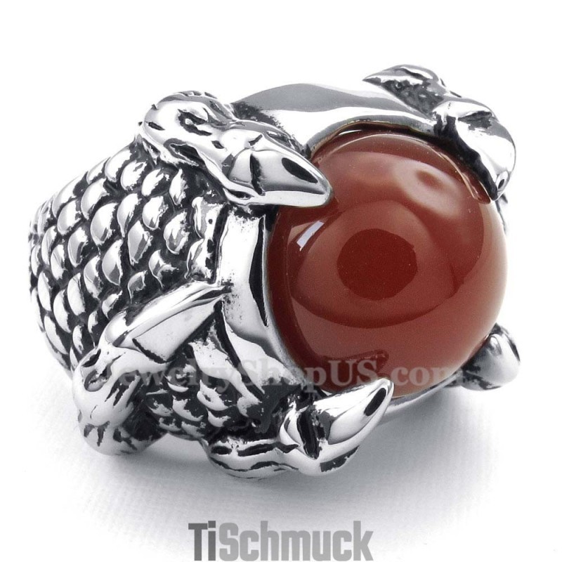 Titanring Mit Schwarzer Achateinlage