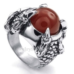 Titanring Mit Schwarzer Achateinlage